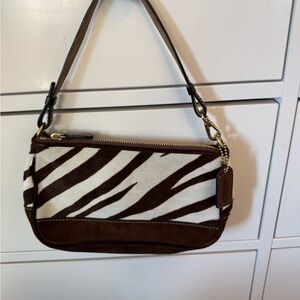 Coach 1990s Zebra Print Calf Hair Shoulder Bag